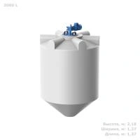 Емкость K 2000 литров с лопастной мешалкой без обрешетки