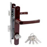 БУЛАТ ЗВ4-1В.25.01.8017 коричневый МЦ МАХ 80мм перф.ключ/верт.Замок для КАЛИТКИ врезной с ручкой