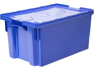 Ящик сплошной 600×400×315 мм, объем 52 л., арт.: 601-1 SP м, синий, код: 18482