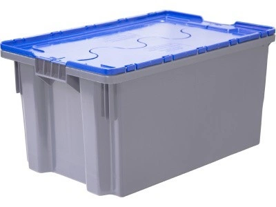 Ящик с крышкой п/э 600х400х315 сплошной, гладкое дно, морозостойкий Safe PRO, код: 33150