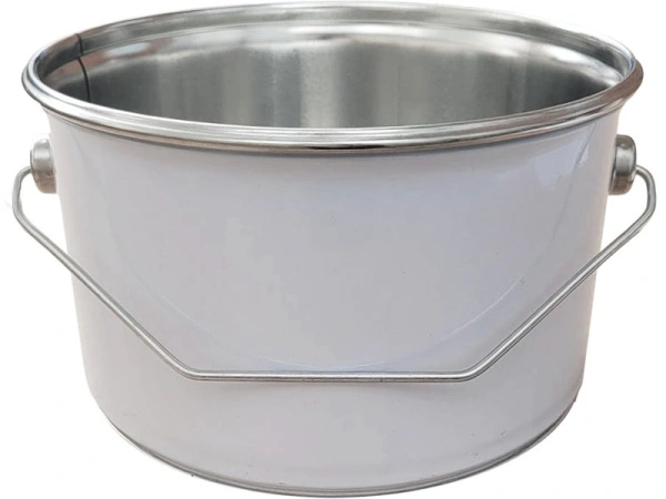 Банка металл 2,5л d180мм без ребра жесткости  с прижимной белой крышкой Master, код: 37068