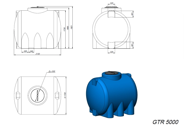 Емкость GTR 5000 КАС зеленая