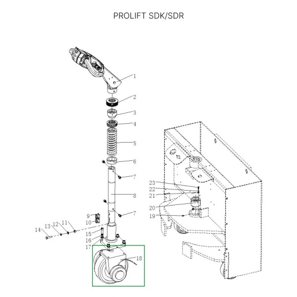 Редуктор ведущего колеса в сборе для штабелеров SDR 1645/1656/2036/2045, SDK