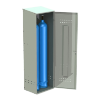шкаф для баллонов с кислородом 40 л на 1 баллон 400х400х2000 артикул 